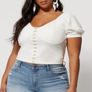Fashion To Figure Rhiannon Puff Sleeve Corset Top